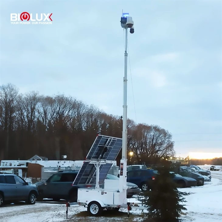 Mobile Surveillance Trailer With AI Camera And Starlink factory