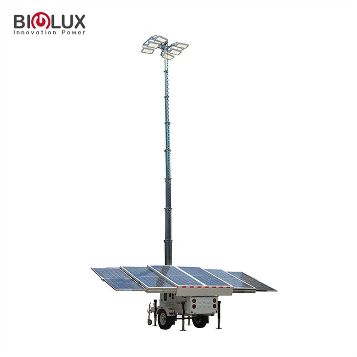 Mobile Solar Trailer 1200W LED Light Tower